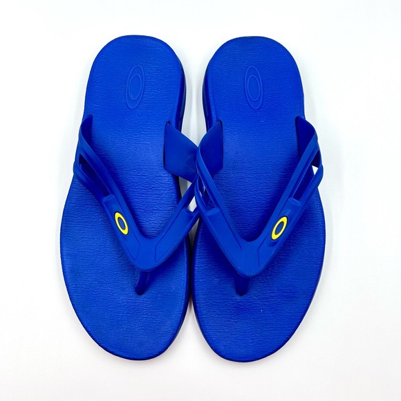 Oakley Ellipse Mens Size 7 Blue Flip Flop Sandals Rubber Thong - Picture 5 of 8